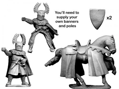 Teutonic Knight Banner Bearer: Crusader Miniatures