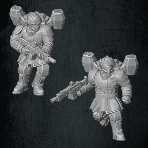 QM 3D Solarian Drop Troopers x 10 40k Astra Militarum Stargrave Xenos Rampant 28mm Resin