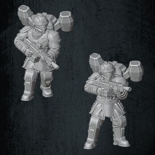 QM 3D Solarian Drop Troopers x 10 40k Astra Militarum Stargrave Xenos Rampant 28mm Resin