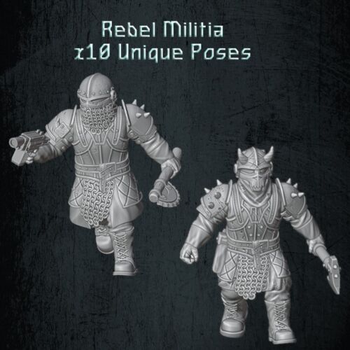 QM 3D Solarian Chaos Cultist Rebels x 10 40k Astra Militarum  Stargrave Xenos Rampant 28mm Resin