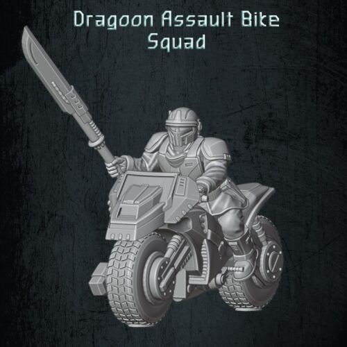 QM 3D Solarian Assault Scout Bikes Rough Rider 40k Astra Militarum Stargrave Xenos Rampant 28mm