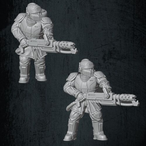 QM 3D Solarian Dragoons Flame Weapons Set x 4 40k Astra Militarum Stargrave Xenos Rampant 28mm