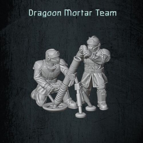 QM 3D Solarian Dragoons Mortar Team 40k Astra Militarum Stargrave Xenos Rampant 28mm Resin